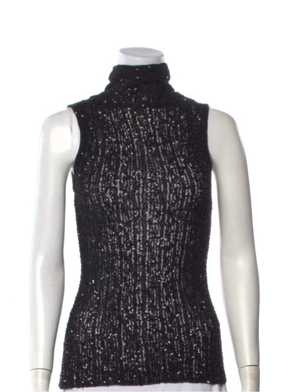 Donna Karan Black Cashmete Silk Sequin Tank - Picture 1 of 2